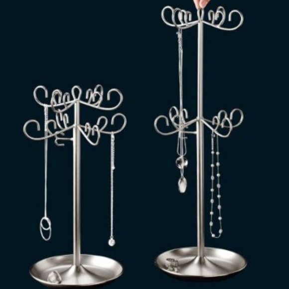 Umbra organizing 2-tier expandable adjustable Jewelry tree stand–Brushed… - Picture 3 of 9